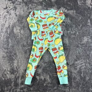 Purl Lamb Taco Two Piece Kids Outfit Teal 4/5 T Long Sleeve 100% Cotton